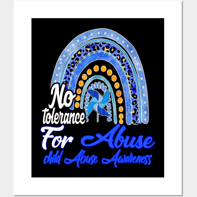No Tolerance For Abuse Child Abuse Prevention Awareness Month Wall Art by lame creative